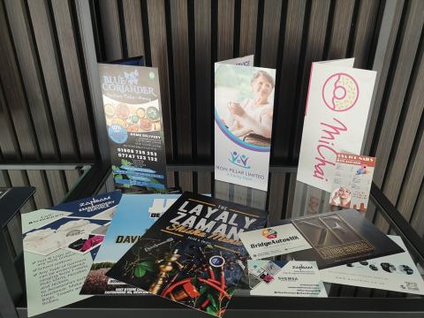 Promotional flyers and menus