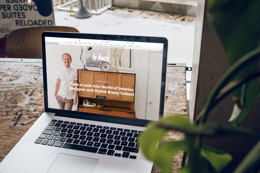 Example magazine and editorial website on a laptop screen