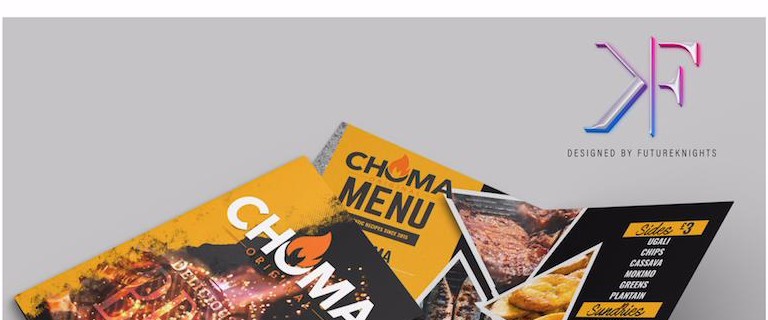 Choma restaurant menu design